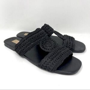 Vicenza boho weaved slip on sandals in black US 7 BoxD